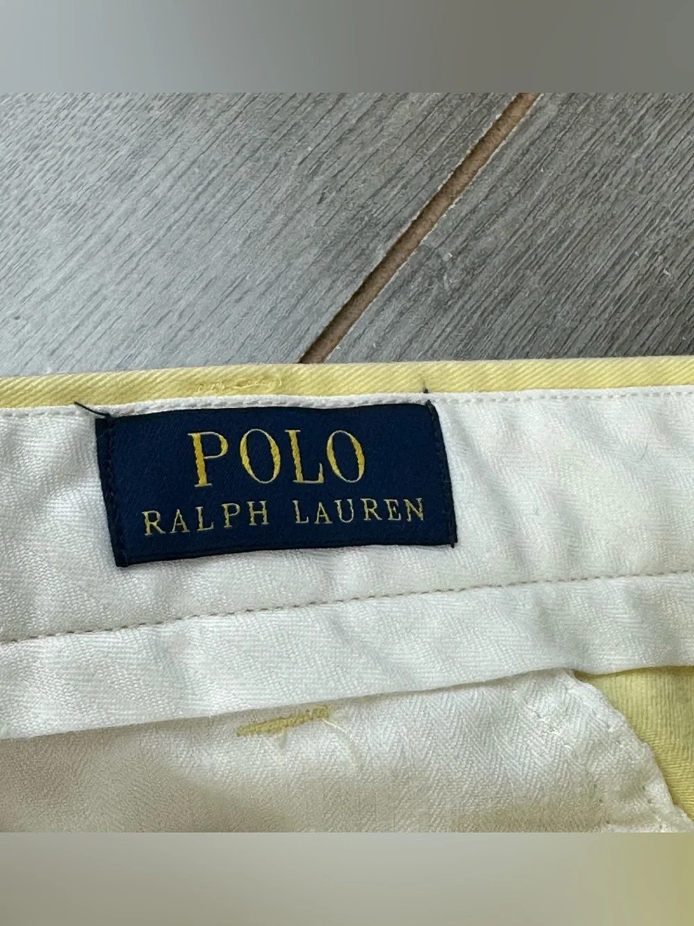 Polo Ralph Lauren Pants 44Bx30 BIG  (tag 46Bx32) Cotton Flat Front Yellow